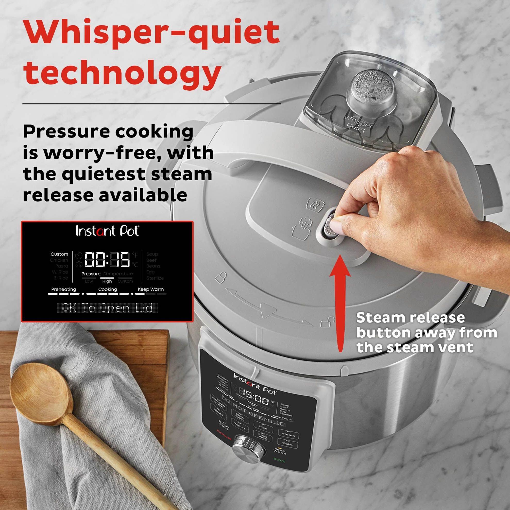Instant Pot Duo Plus, 6-Quart Whisper Quiet 9-in-1 Electric Pressure Cooker  -NEW